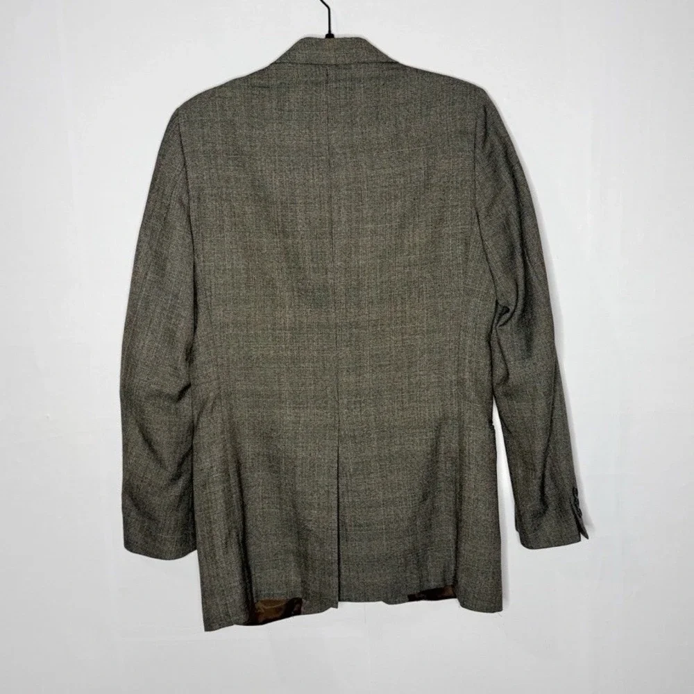 Egon Von Furstenberg Mens Plaid‎ Wool Blend Blazer Jacket Size 38L